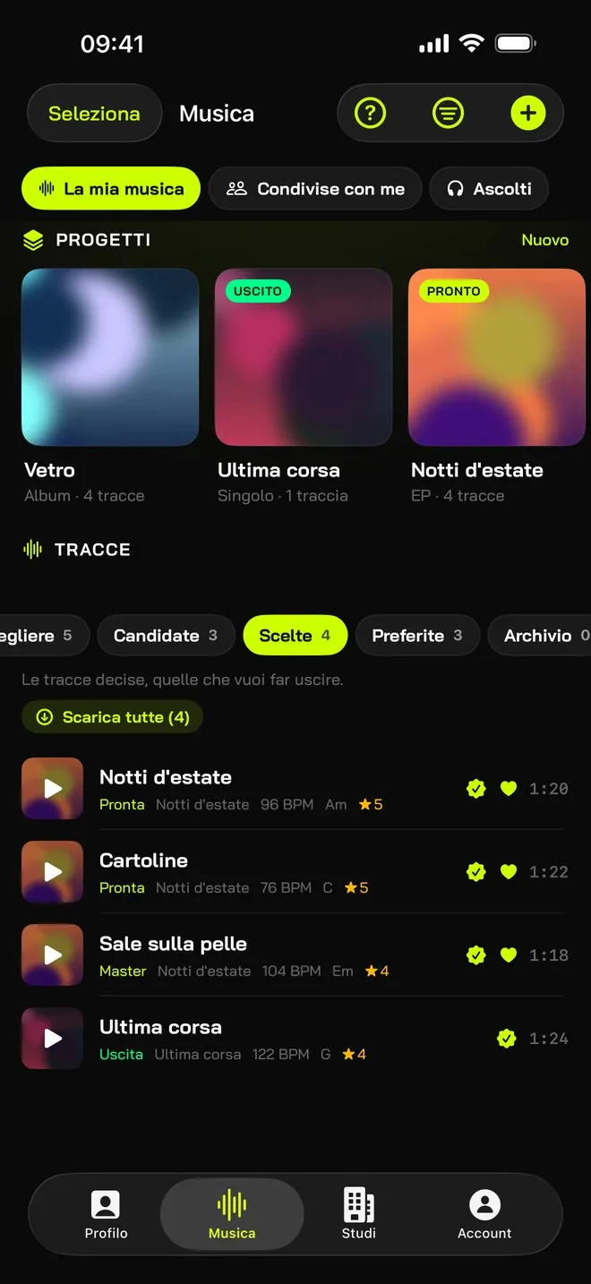 The tracks to release